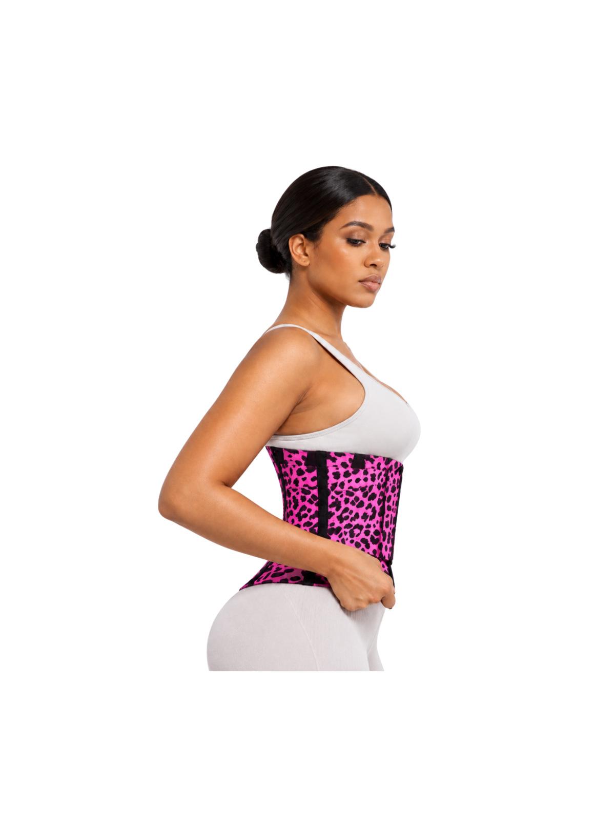 Side view of The Contour Belt worn around the waist